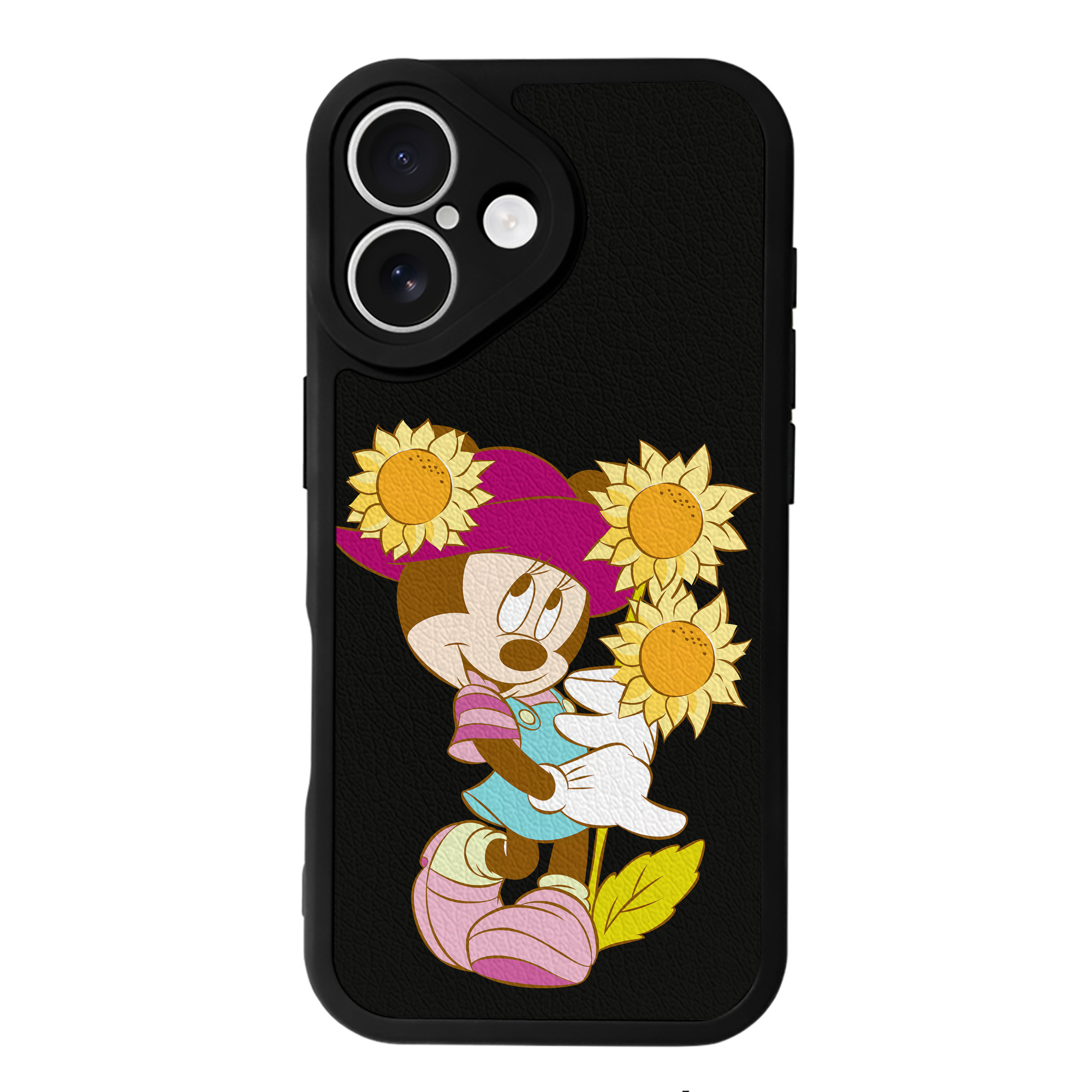（画像用） ミッキーマウス Mickey Mouse 【iPhone 16シリーズ対応】シリコンスマホケース（レザー調） 材質：シリコン